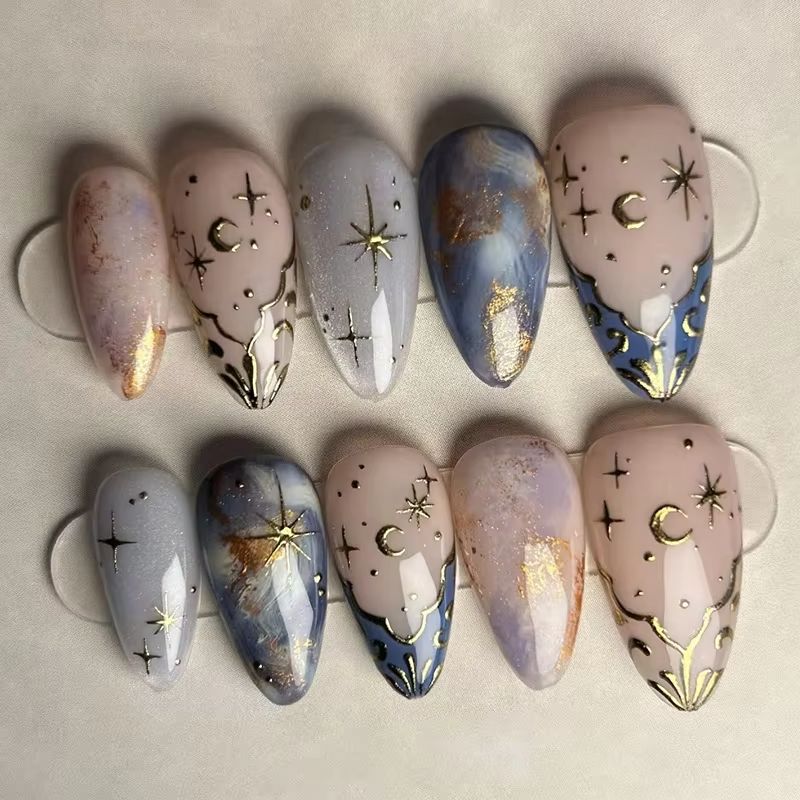 Nail Art Glitter - Juego de 24 Uds de uñas
