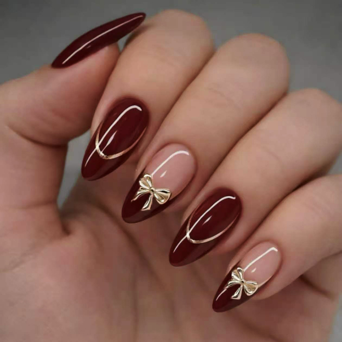Nail Art Red - 24 Uds. de Uñas Postizas Francesas
