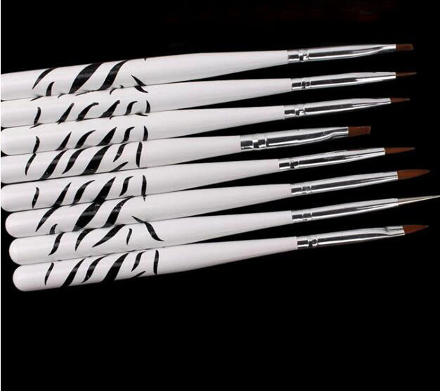 Nail Art Zebra Design - 8 unids/set pincel de diseño de