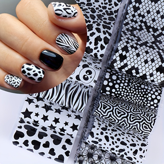 Nail Art Zebra Design - 10 piezas de láminas de transferencia