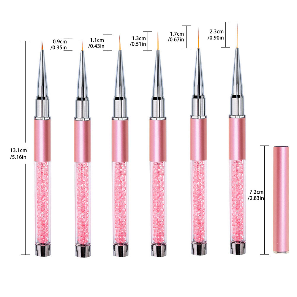 Nail Art Sch - Juego de 6 Pinceles de Acrílico