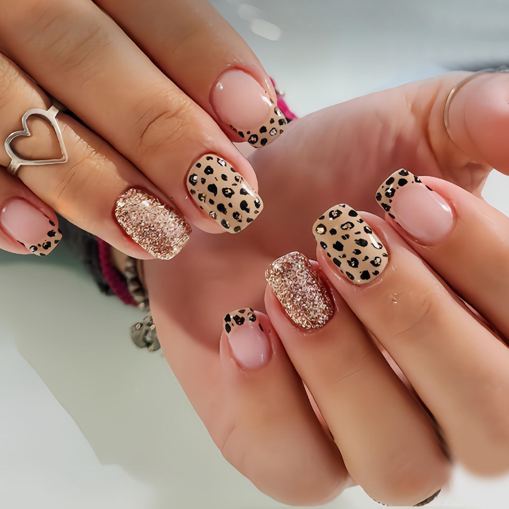 Nail Art Glitter - Uñas postizas largas y cortas para
