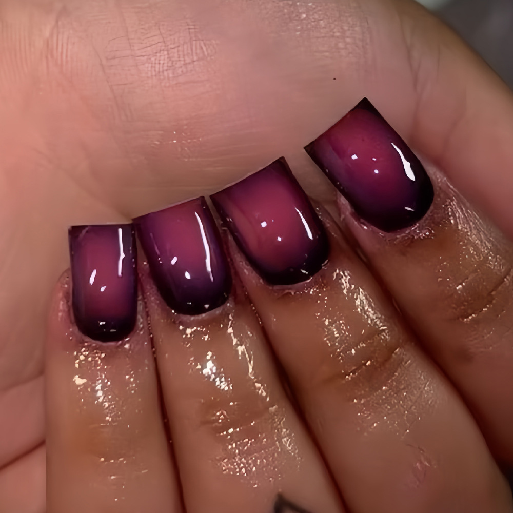 Nail Art Red - Uñas postizas cortas cuadradas para mujer,