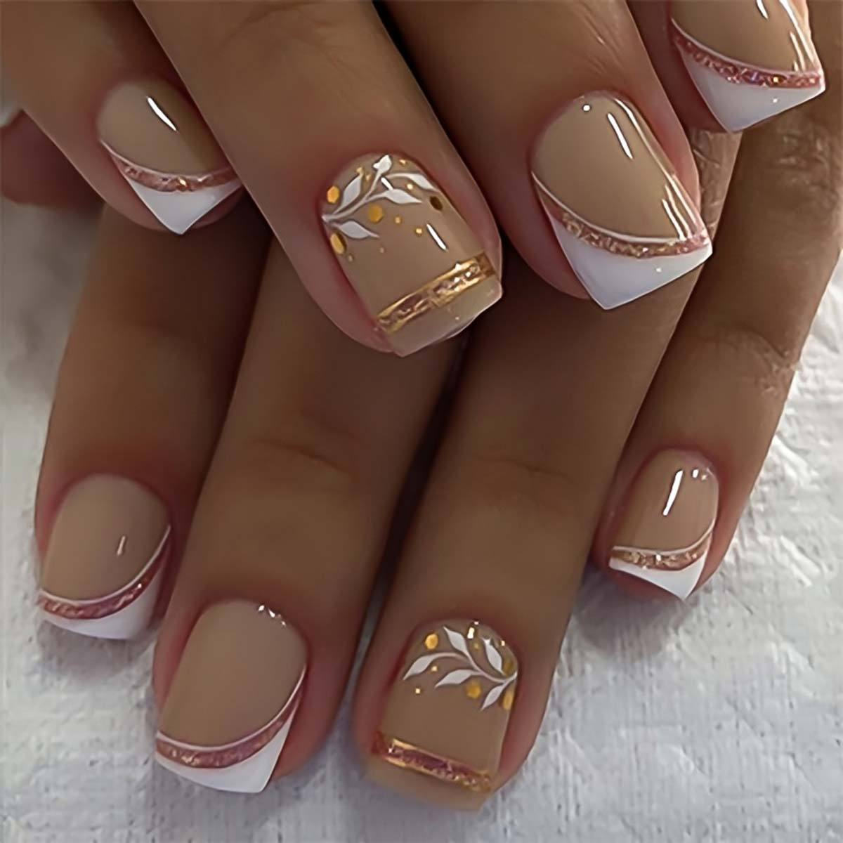 Nail Art Glitter - Uñas postizas cortas y medianas para