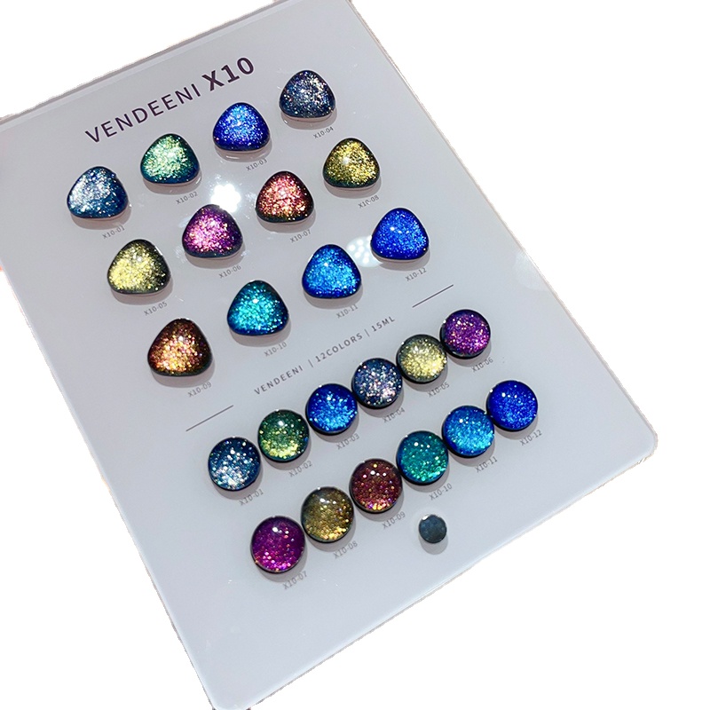 Nail Art Glitter - VENDEENI - Set de Gel para