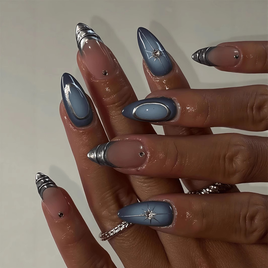 Juego de 24 Uds de uñas cortas - Nail Art Glitter reseña y precio
