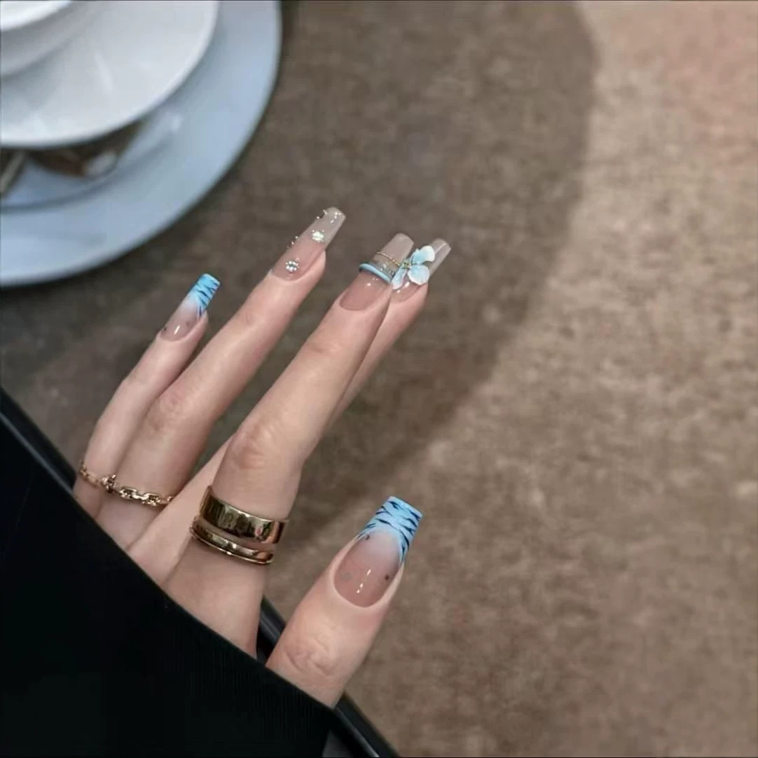 10 Uñas Postizas Hechas a Mano - Nail Art Zebra Design reseña y precio