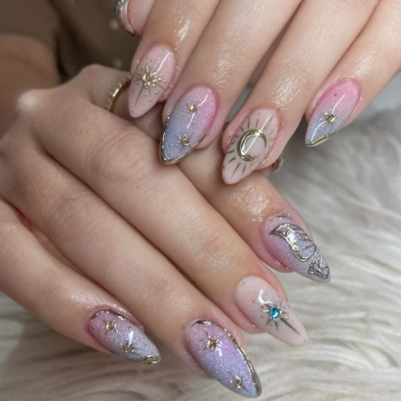 24 Uñas Postizas Adornadas con - Nail Art Glitter reseña y precio