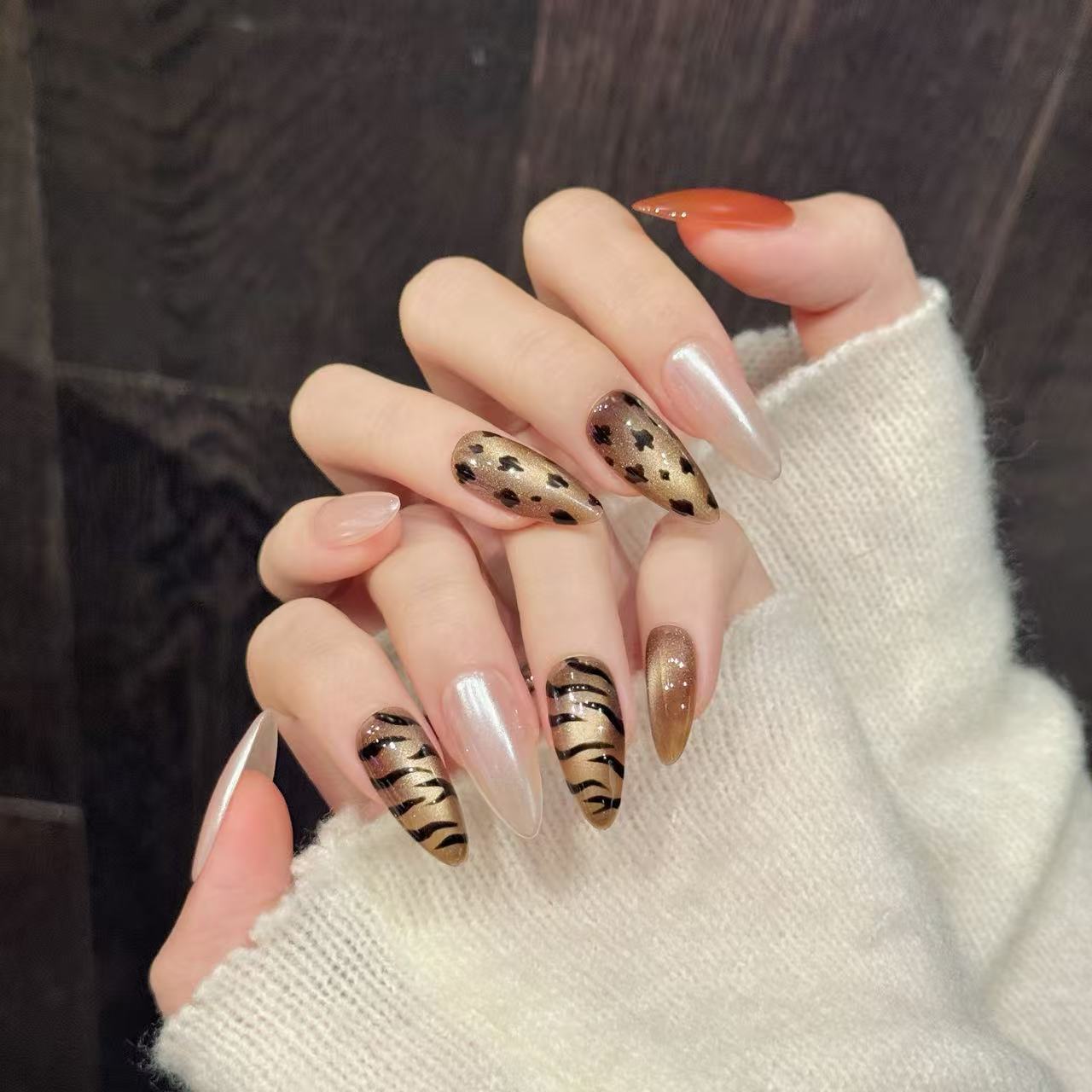10 Uds. De uñas postizas hecha - Nail Art Zebra Design reseña y precio