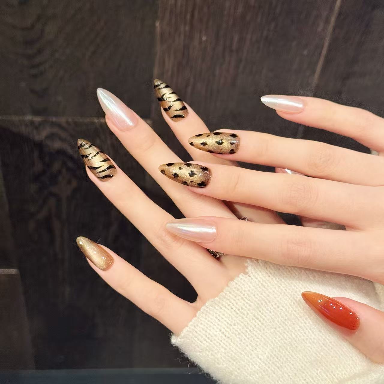 10 Uds. De uñas postizas hecha - Nail Art Zebra Design reseña y precio