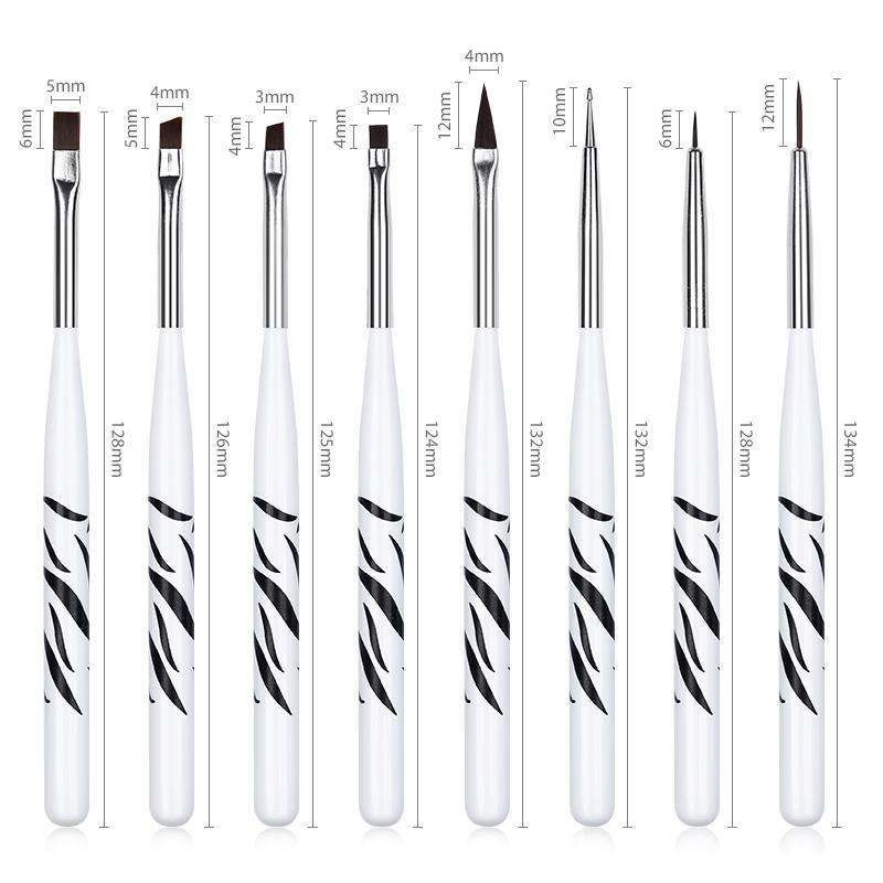 Juego de 8 pinceles para decor - Nail Art Zebra Design reseña y precio
