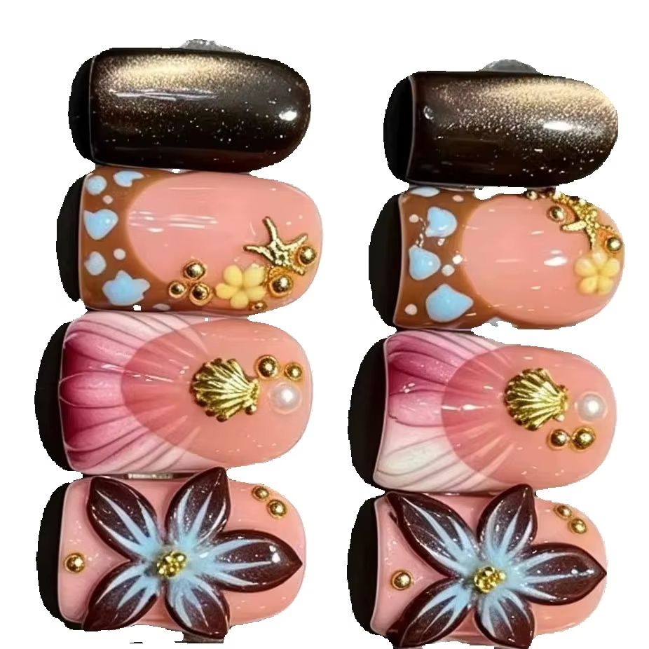 Juego de 10 Uñas Postizas Cort - Nail Art Pink Cat Eye reseña y precio