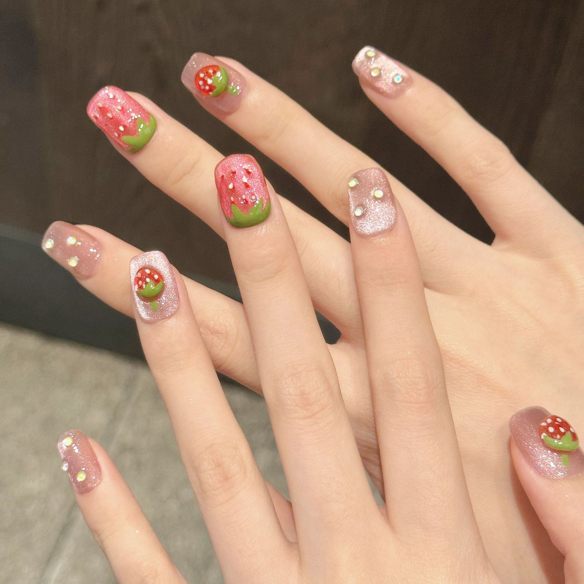10 Uds. De uñas postizas hecha - Nail Art Pink Cat Eye reseña y precio