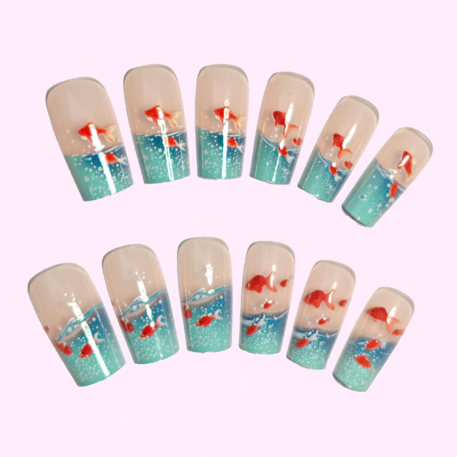 Uñas postizas cuadradas de lon - Nail Art Red reseña y precio