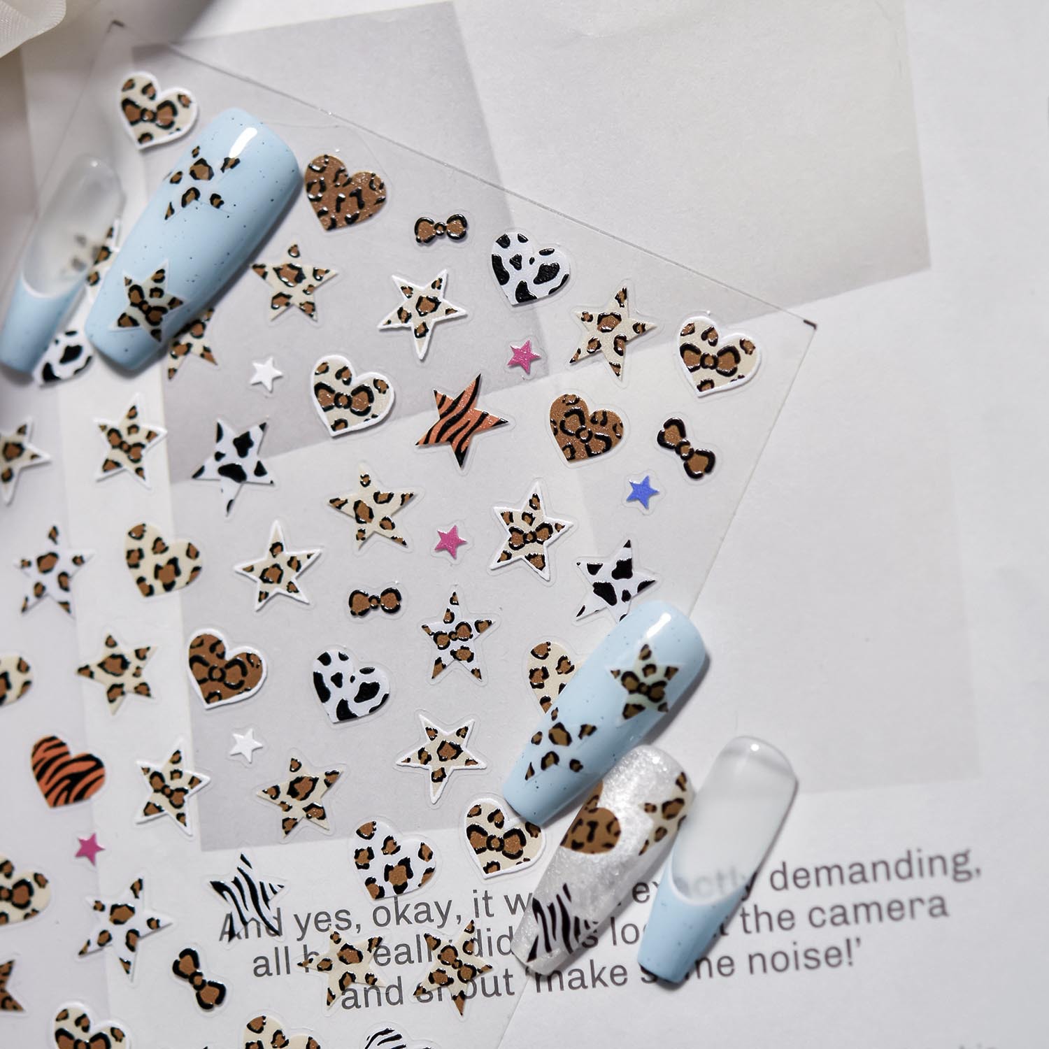 Azul y rosa en forma de estrel - Nail Art Zebra Design reseña y precio