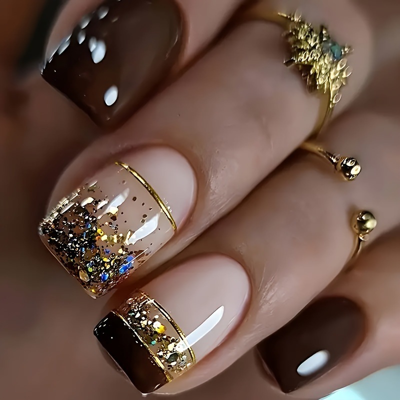 Uñas postizas cuadradas cortas - Nail Art Glitter reseña y precio