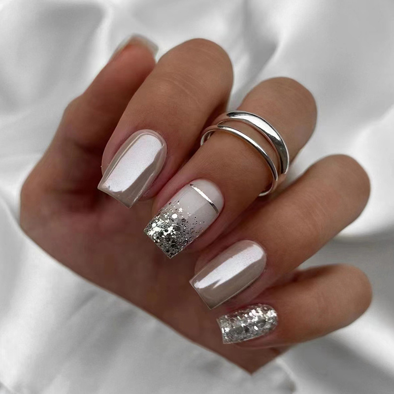Uñas postizas cuadradas cortas - Nail Art Glitter reseña y precio