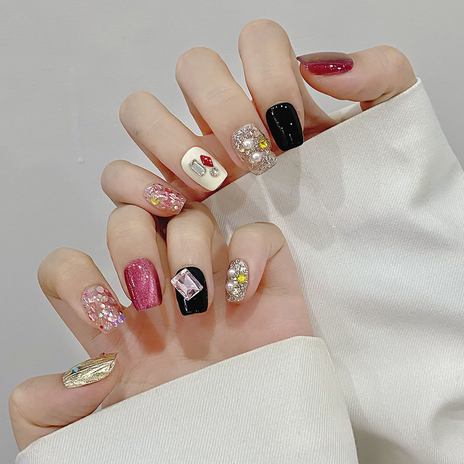 Uñas postizas hechas a mano, U - Nail Art Glitter reseña y precio