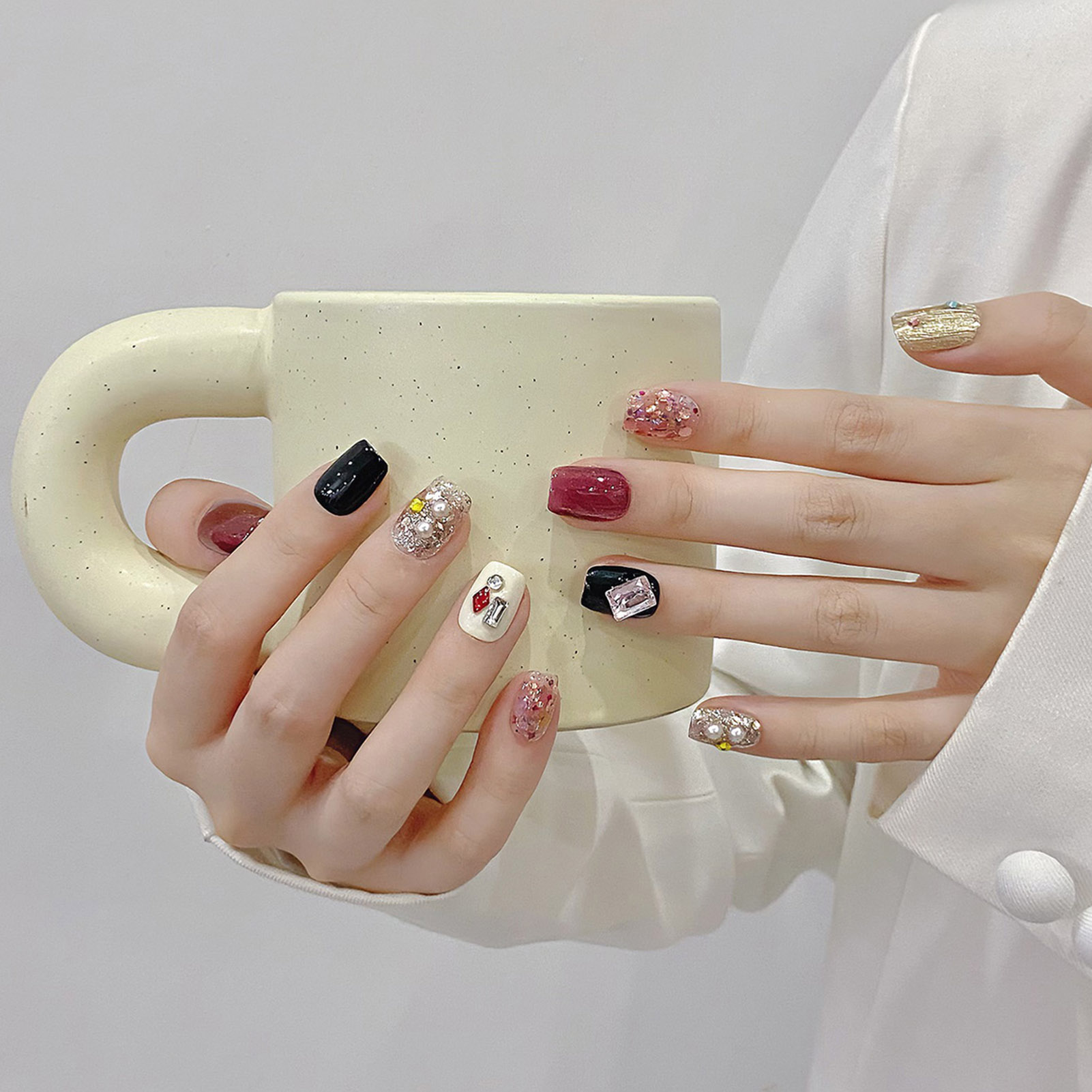 Uñas postizas hechas a mano, U - Nail Art Glitter reseña y precio