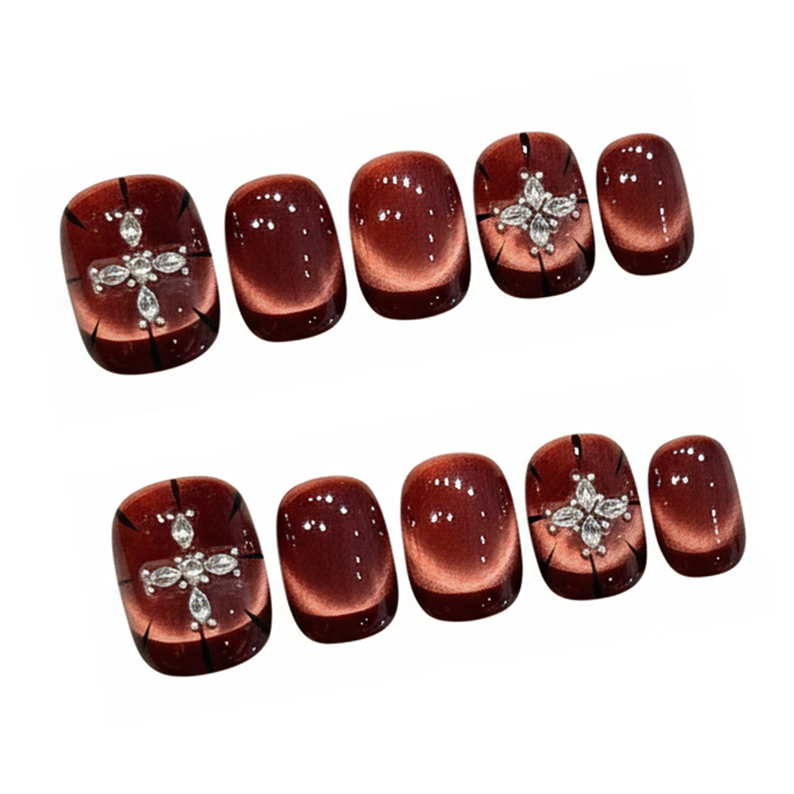 10 Uds. De uñas postizas de es - Nail Art Red reseña y precio