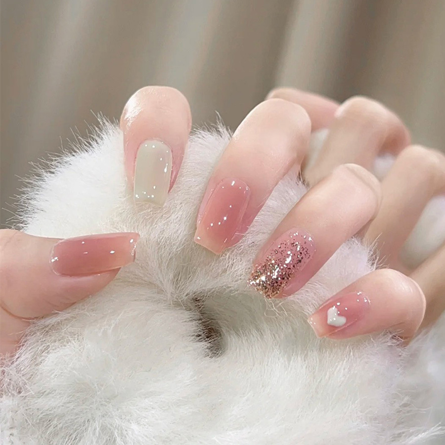 24 unids/set de uñas postizas  - Nail Art Glitter reseña y precio