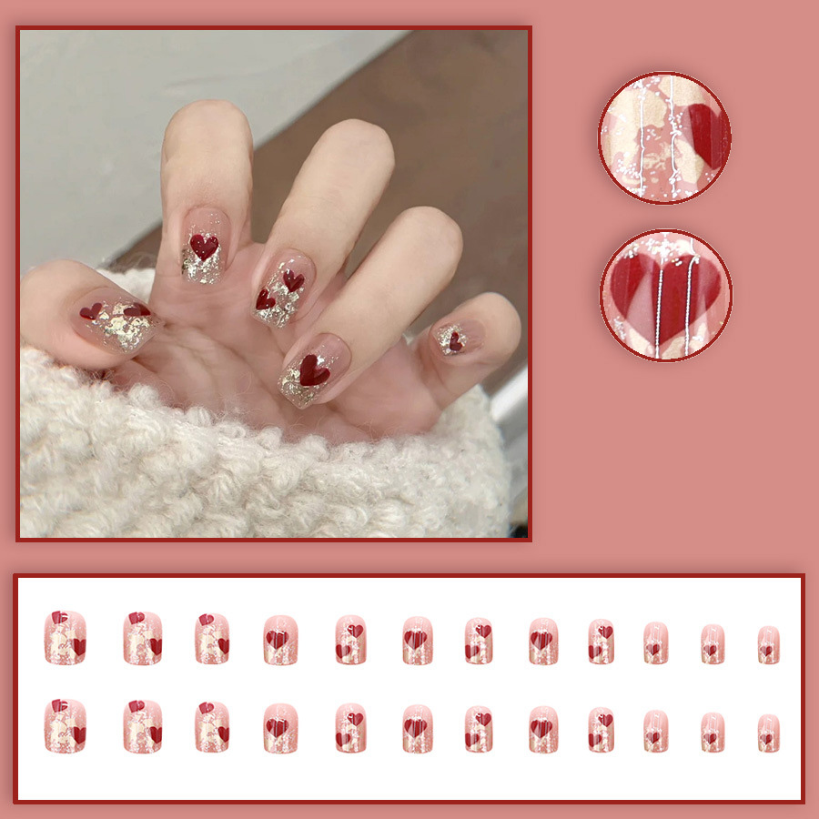 Juego de 24 Uñas Postizas Cort - Nail Art Red reseña y precio