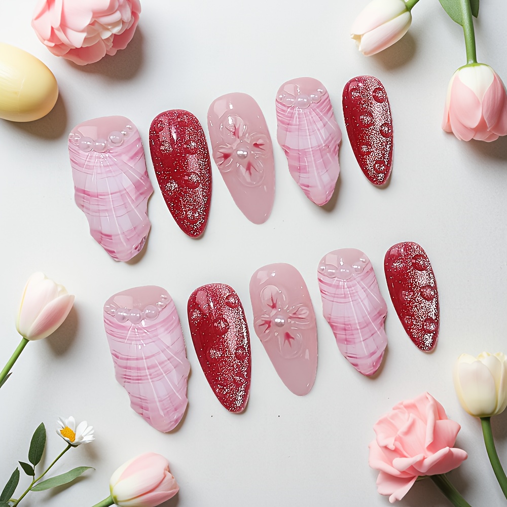 Kit de 10 Uñas Postizas Median - Nail Art Red reseña y precio