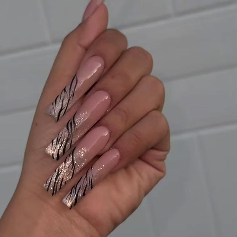 24 Uñas Postizas Largas con Fo - Nail Art Glitter reseña y precio