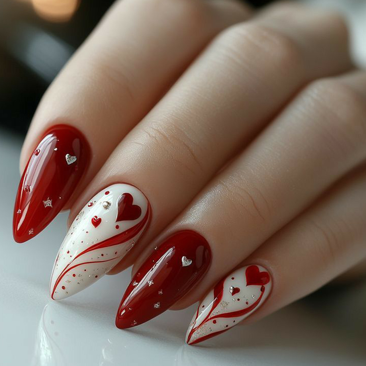 Uñas postizas cortas y mediana - Nail Art Red reseña y precio