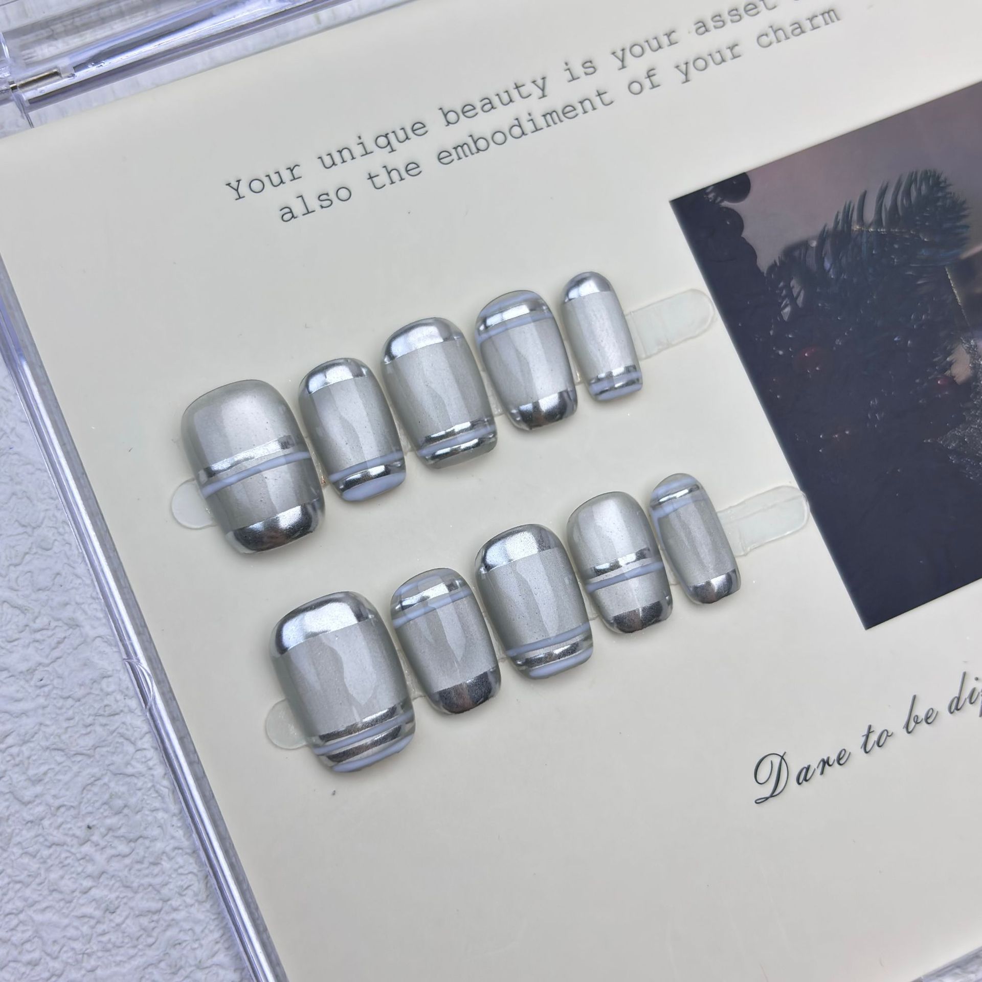 10 Uñas Postizas Aurora Chrome - Nail Art Glitter reseña y precio