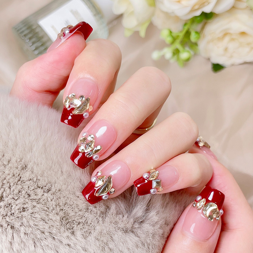 Kit de 10 Uñas Postizas Cortas - Nail Art Red reseña y precio
