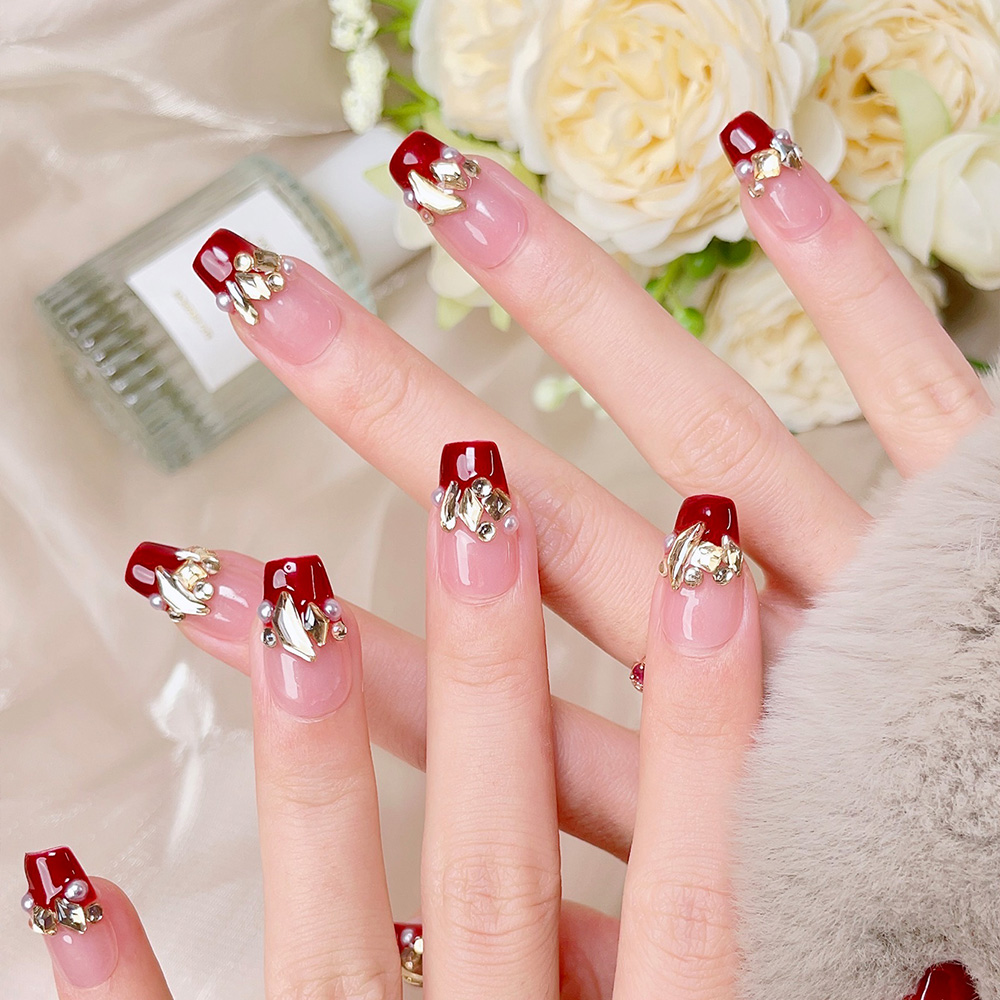 Kit de 10 Uñas Postizas Cortas - Nail Art Red reseña y precio