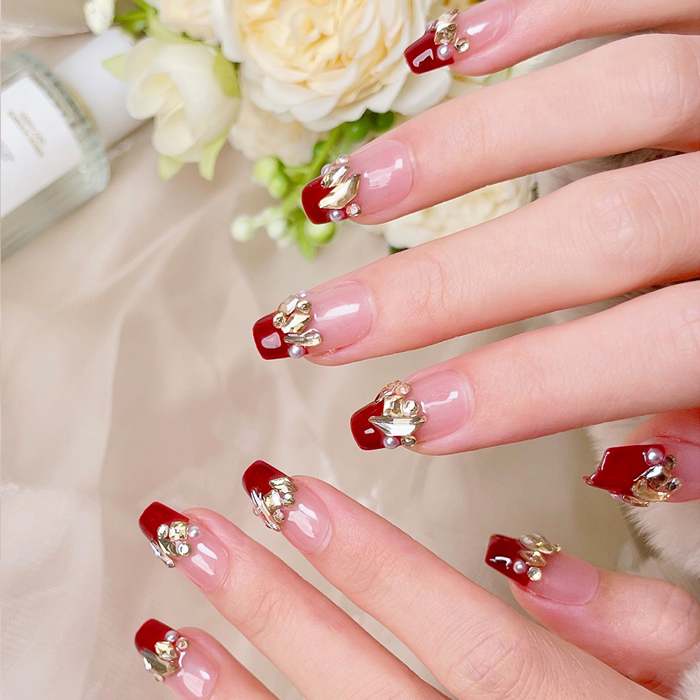 Kit de 10 Uñas Postizas Cortas - Nail Art Red reseña y precio
