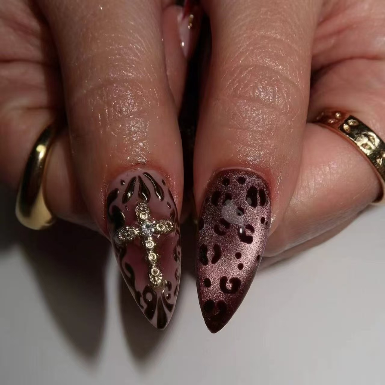 Uñas postizas color rojo vino  - Nail Art Red reseña y precio
