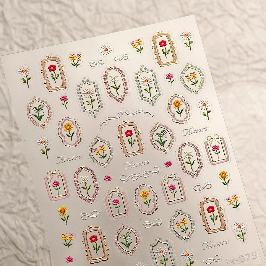 Pegatinas florales 5D de lujo  - Nail Art Zelda reseña y precio