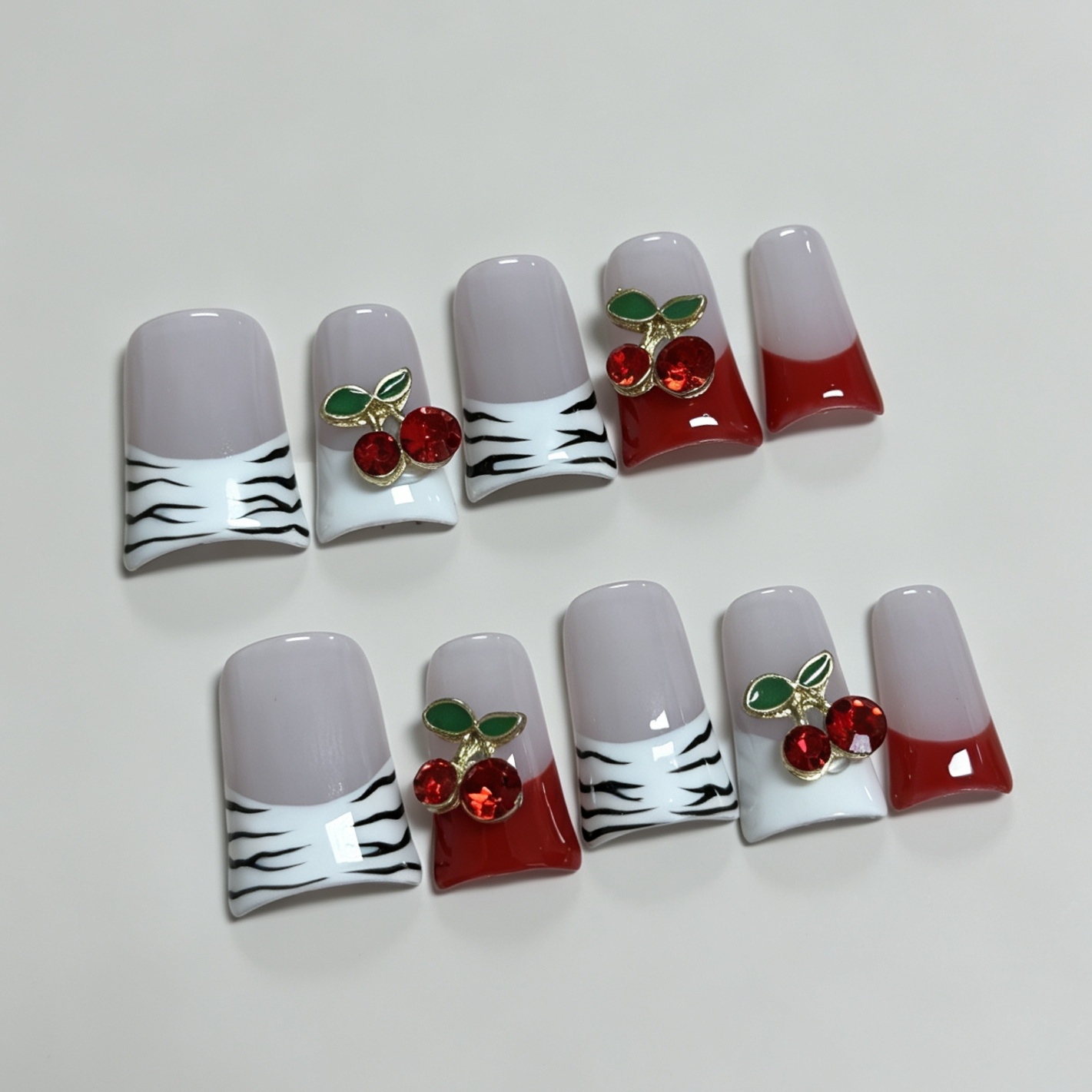 Uñas postizas cuadradas median - Nail Art Red reseña y precio