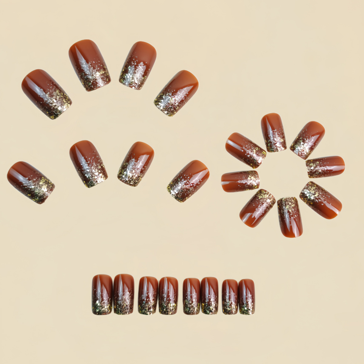 Uñas postizas medianas cortas, - Nail Art Glitter reseña y precio