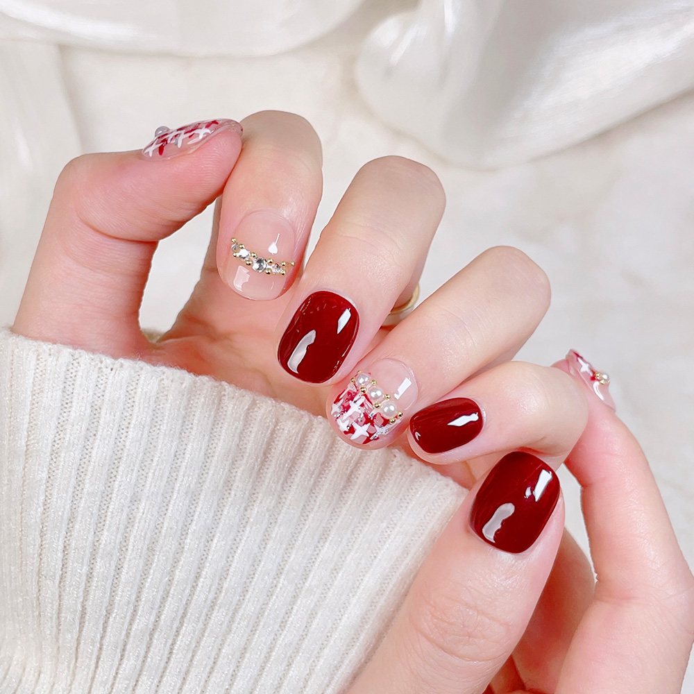 Kit de 10 Uñas Postizas Cortas - Nail Art Red reseña y precio