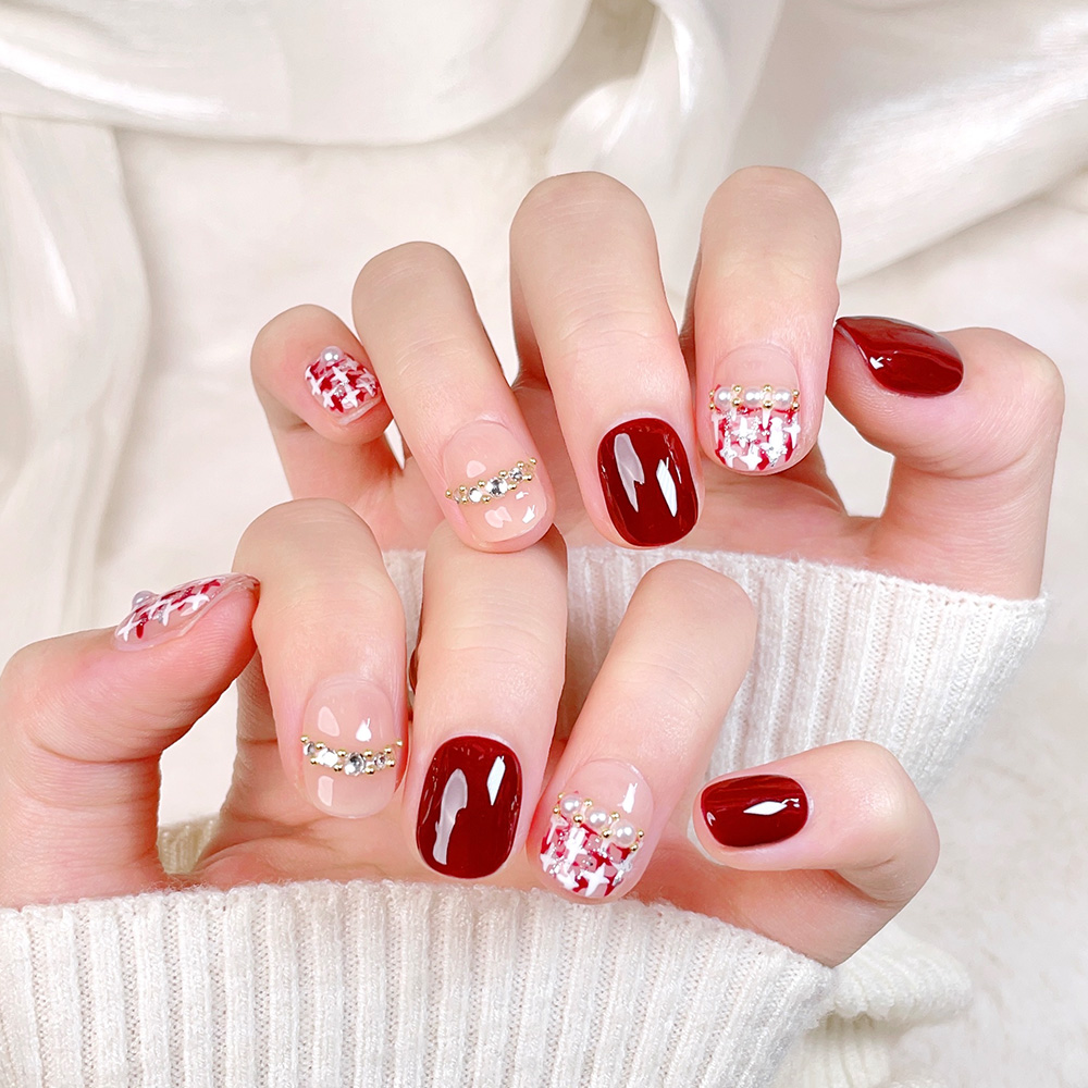 Kit de 10 Uñas Postizas Cortas - Nail Art Red reseña y precio