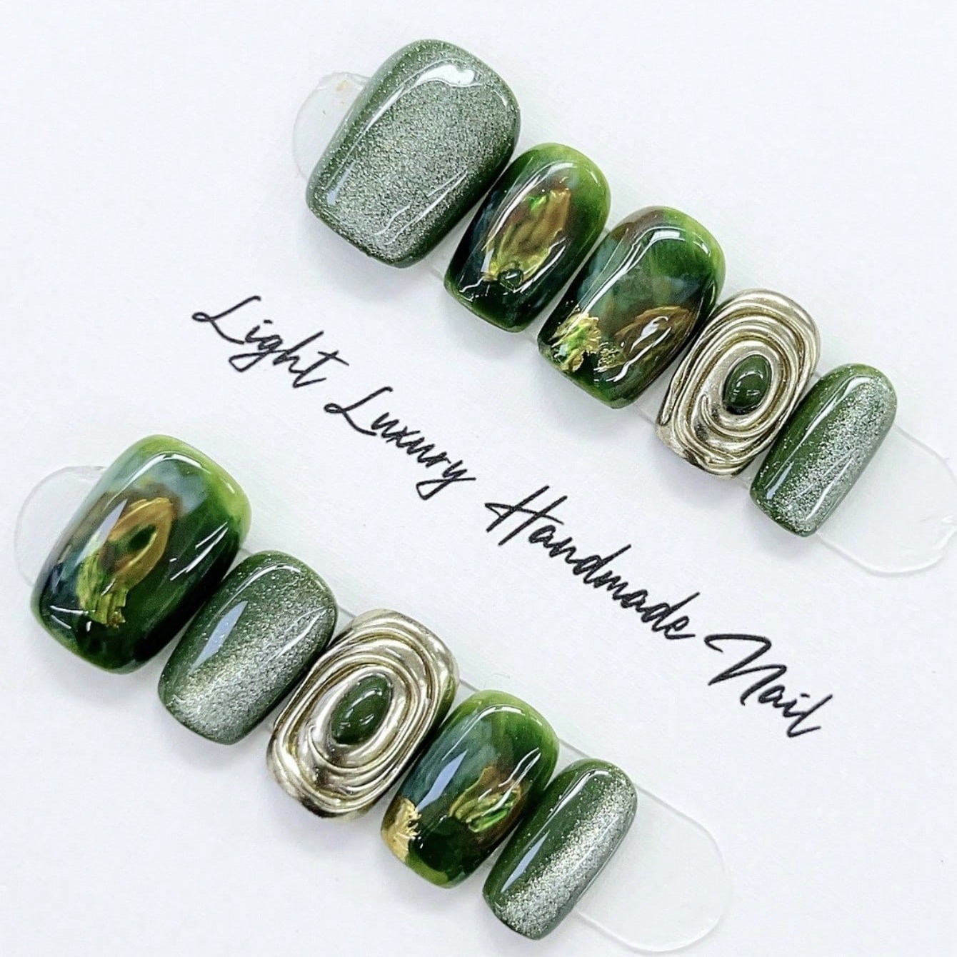 10 Uñas Postizas Cortas Cuadra - Nail Art Glitter reseña y precio